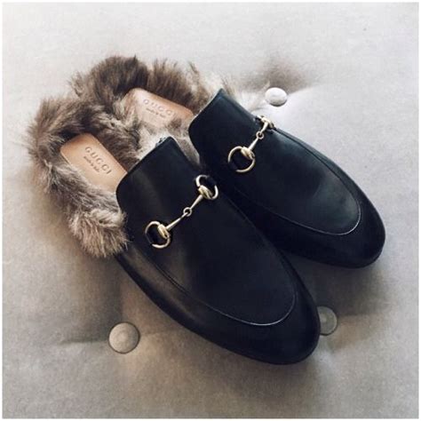 gucci slip on loafers|Gucci fluffy loafers.